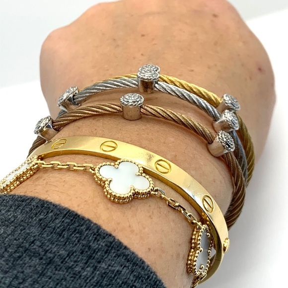 💕HP💕Diamond disc stainless steel and sterling silver bracelet - Picture 8 of 8